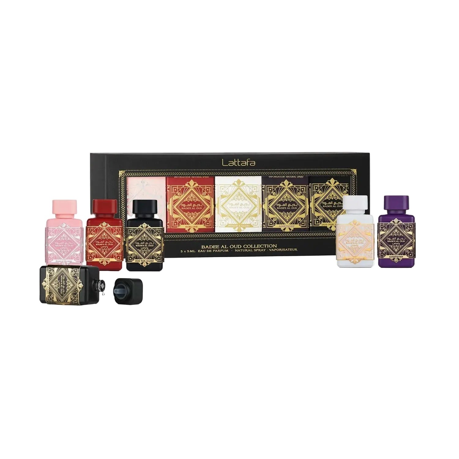 lattafa-badee-al-oud-discovery-s Lattafa Bade'e Al Oud Discovery Set 5ml x 5 Units - Afbeelding 1